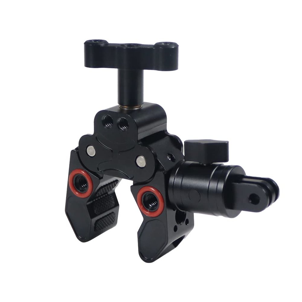 FEICHAO Super Clamp 3-Card Magic Arm with 1/4" 3/8" Cold Shoe Mount for Universal Camera Monitor