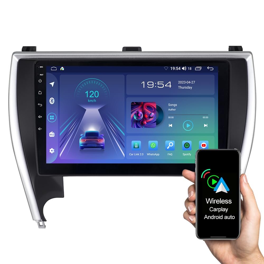 ASURE Android 14 Car Stereo for Toyota Camry 2015 2016 2017-10.1 Inch HD Touchscreen with Wireless CarPlay Android Auto, GPS Navigation, Bluetooth, WiFi, DSP Sound - Upgrade Radio Head Unit