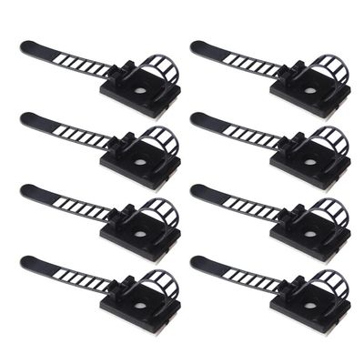 200pcs Cable Ties Holder Cable Ties Adhesive Cord Management Wire Clamp Fixer Adjustable