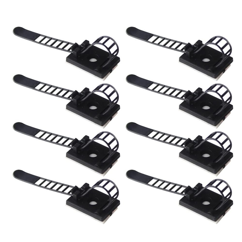 200pcs Cable Ties Holder Cable Ties Adhesive Cord Management Wire Clamp Fixer Adjustable