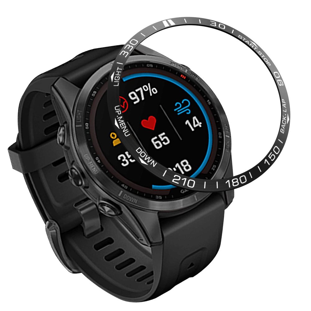 AISPORTS Bezel Ring Compatible for Garmin Fenix 7S Bezel Loop Adhesive Cover Anti Scratch Protection Stainless Steel Metal Bezel Styling Dial Frame Circle Protective Case Cover for Garmin Fenix 7S