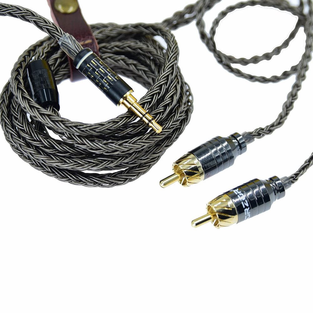 Mini Jack aux HiFi 3.5mm to 2rca Cable Dual high end Silver-Plated PC Mobilephone Amplifier Interconnect 3.5 Jack to RCA Cable (13ft)