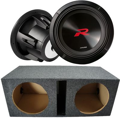 Alpine 12" R-Series Dual 4-Ohm Subwoofer Vented Ported Enclosure Sub Box Kit