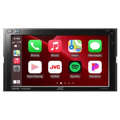 JVC KW-M875BW Built in Wi-Fi for Wireless CarPlay Android Auto, 6.8" LCD Touchscreen Display, AM/FM, Bluetooth, MP3 Player, USB Port, Double DIN, 13-Band EQ, SiriusXM Car Radio