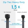 14inch Black Zip Ties Heavy Duty UV Resistant Nylon Cable Ties, 120lb Tensile Strength, 60Pack Durable Wire Ties, Heavy Duty Tie Straps Indoor and Outdoor Cable Management Solution by AGAOTIAN view 4