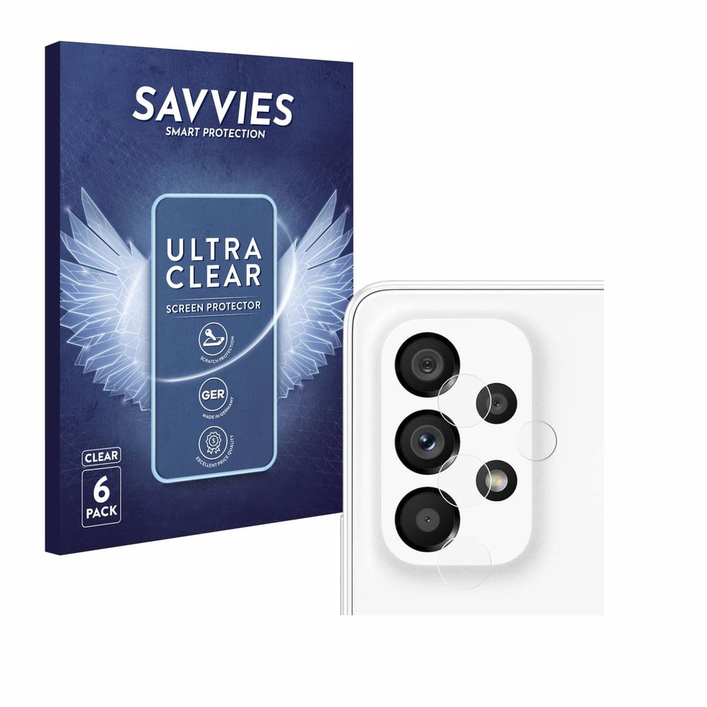 savvies Screen Protector Compatible with Samsung Galaxy A53 5G (ONLY Camera) Protection Film Clear 6-Pack