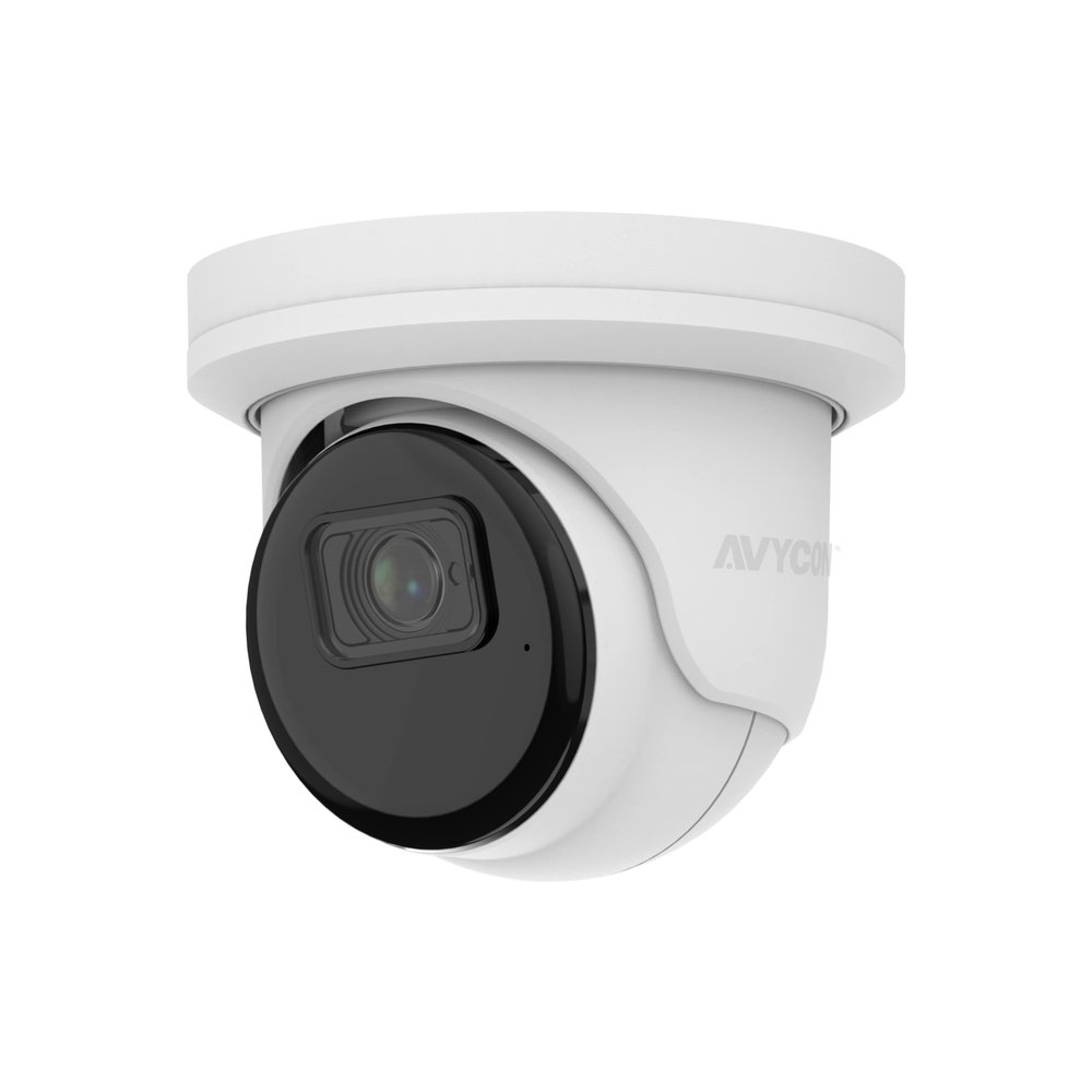 AVYCON InfiniteStar AVC-NSE51F28(-G) AI with FD Turret H.265+ 5MP IP PoE Fixed 2.8mm Lens True WDR IP67 Built-in Microphone & MicroSD Slot (White)