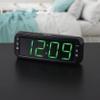 JENSEN JCR-206 Digital AM/FM Dual Alarm Clock Radio, Simple, Sleek Design with Large 1.8 Green LED Display, Aux Input, and Built-in Speaker view 2
