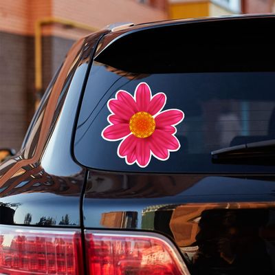 Daisy Flower Collection Daisies Vinyl Decal Sticker for Car Boat Laptop Reflective Glossy Choose Size 032206 (4'' x 3.9" (10.2cm x 9.9cm), Glossy)