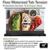 Akia Screens 102 Motorized Floor Rising Projector Screen with Remote, Tab-Tension CineWhite, UST Short & Standard Throw, Home Theater, AK-FMT102UH2 view 2