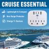 Cruise Approved Non Surge Power Strip [2 USBC, 2 USB, 3 AC] - Cruise Essentials for Carnival, Celebrity, Princess, Norwegian, MSC & Major Cruise Lines view 3