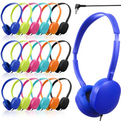 Konohan 18 Pack Class Set Headphones for Students Bulk Headphones for Classroom School Adjustable 3.5mm Wired Earphones Classroom Must Haves Teacher Supplies(Multicolor)