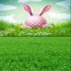 10x20ft Green Grass Pink Rabbit Happy Easter Day Photography Backdrops Spring Photo Studio Background for Easter Party view 2