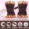 LAMPHOME Super-Bright Extendable Orange Purple and Green halloween Lights Decoration 150Lights 31.9ft UL Certified Mini Bulb String Lights Set for Outdoor Halloween Christmas Tree Garden Holiday Decor view 2