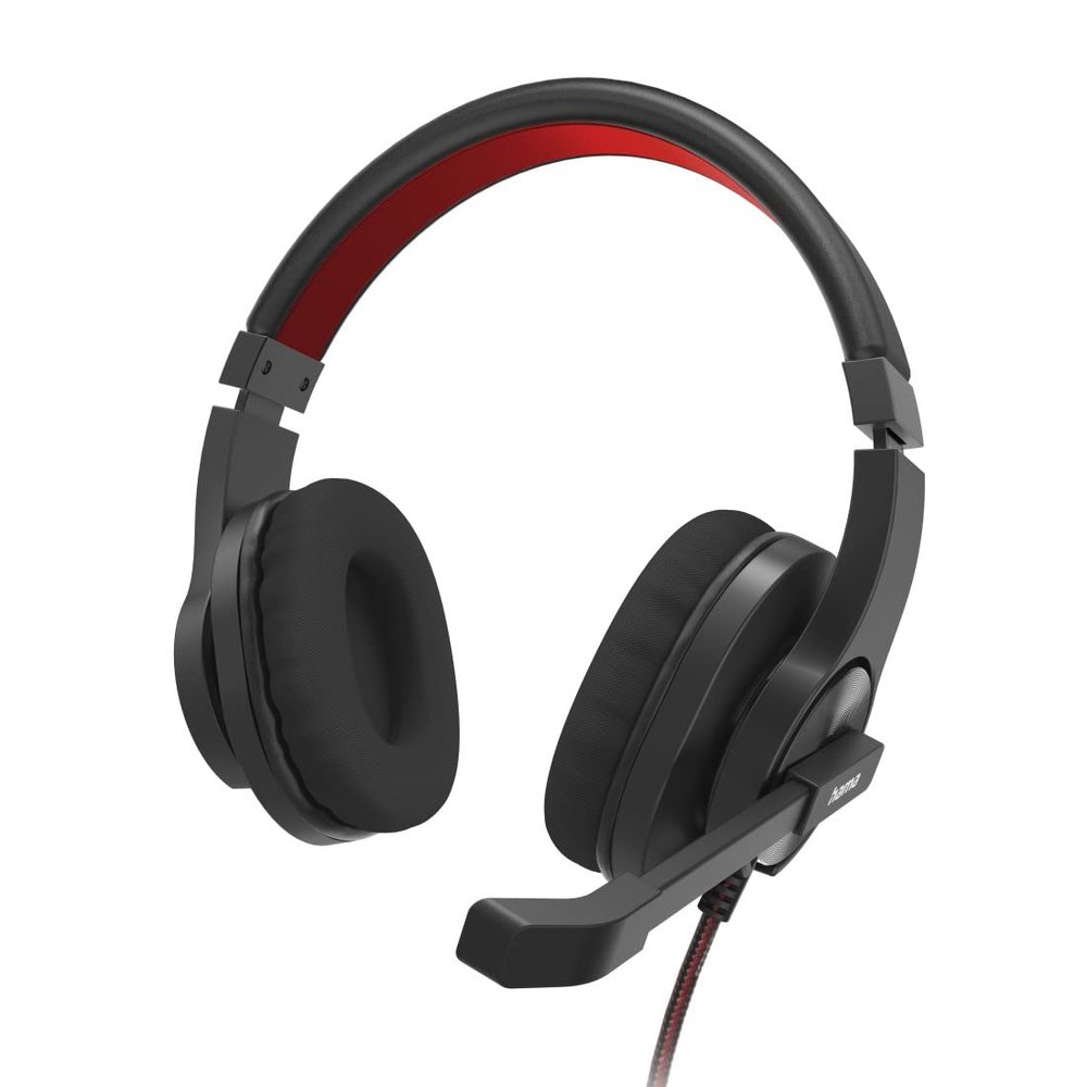 Hama Headset with Microphone (Wired Headphones USB A Port, Aux, Stereo Headphones with Cable, Over Ear PC Headphones with Microphone Arm and Neck Strap, 2 m Audio Cable) Black