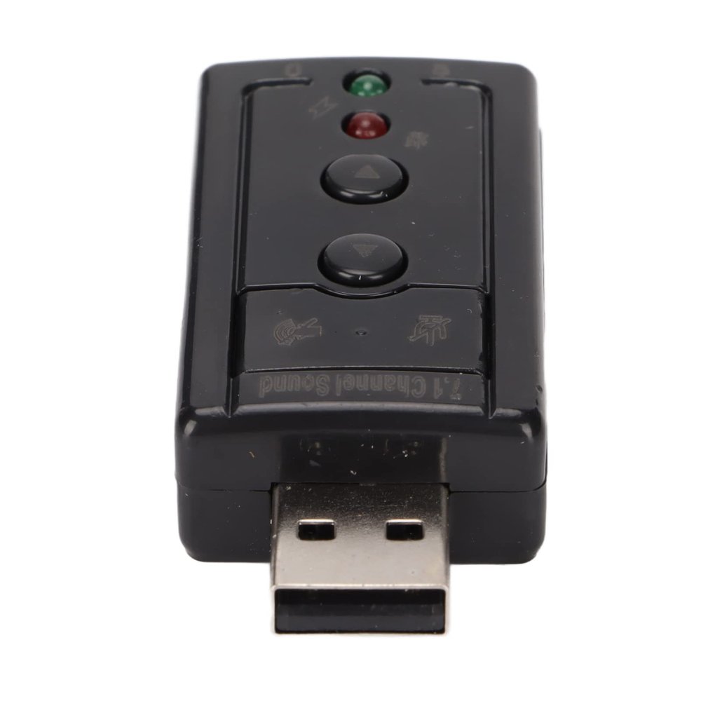 7.1 Channel USB External Sound Audio Adapter Laptop PC Sound Built in Amplifier and Volume Controls with 3.5MM Ports and Microphone for Wins/for Android