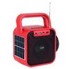 Jensen JEP-175 Portable Rechargeable Bluetooth Speaker with FM Radio, Flashlight, Solar Panel, and USB Port, Red, JEP-175 view 2
