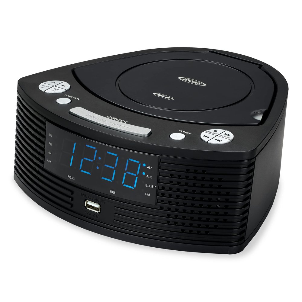 Jensen Stereo Compact Disc Player with AM/FM Digital Dual Alarm Clock Radio