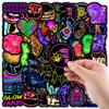 100 PCS Cool Stickers Pack,Vinyl Waterproof Sticker for Laptop, Water Bottles,Computer,Phone, Stickers for Kids Teens Adults (Neon Stickers) view 2