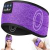 MUSICOZY Sleep Headphones Wireless, Bluetooth Headband Sports Sleeping Headphones Sleep Mask Earbuds Breathable Music Headband with Bluetooth 5.4, Perfect for Workout Running, Grape Purple view 1