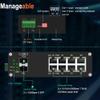 Industrial Gigabit Managed PoE Switch - 8 Ports 10/100/1000Mbps Web Management DIN Rail PoE Switch with 2 SFP Slots, Network PoE Switch Support Ring Network, VLAN, STP/RSTP view 2