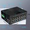 Industrial Gigabit Managed Switch - 16 Ports 10/100/1000Mbps Web Management DIN Rail Ethernet Switch with 8 SFP Slots, Network Switch Support Ring Network, VLAN, STP, LACP, QOS view 2