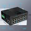 Industrial Gigabit Managed PoE Switch - 16 Ports 10/100/1000Mbps Web Management DIN Rail PoE Switch with 8 SFP Slots, Network PoE Switch Support Ring Network, VLAN, STP, LACP, QOS view 2