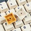YMDK 145 Apricot Yellow Dye-Sub Mac Keycaps Thick PBT Cherry Profile Key caps for TKL 61 64 68 75 87 96 104 108 GMMK MX Mechanical Keyboard view 3