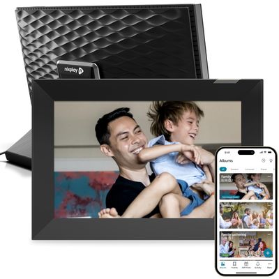 Nixplay Digital Touch Screen Picture Frame with WiFi - 10.1 Photo Frame, Connecting Families & Friends (Black/Silver)