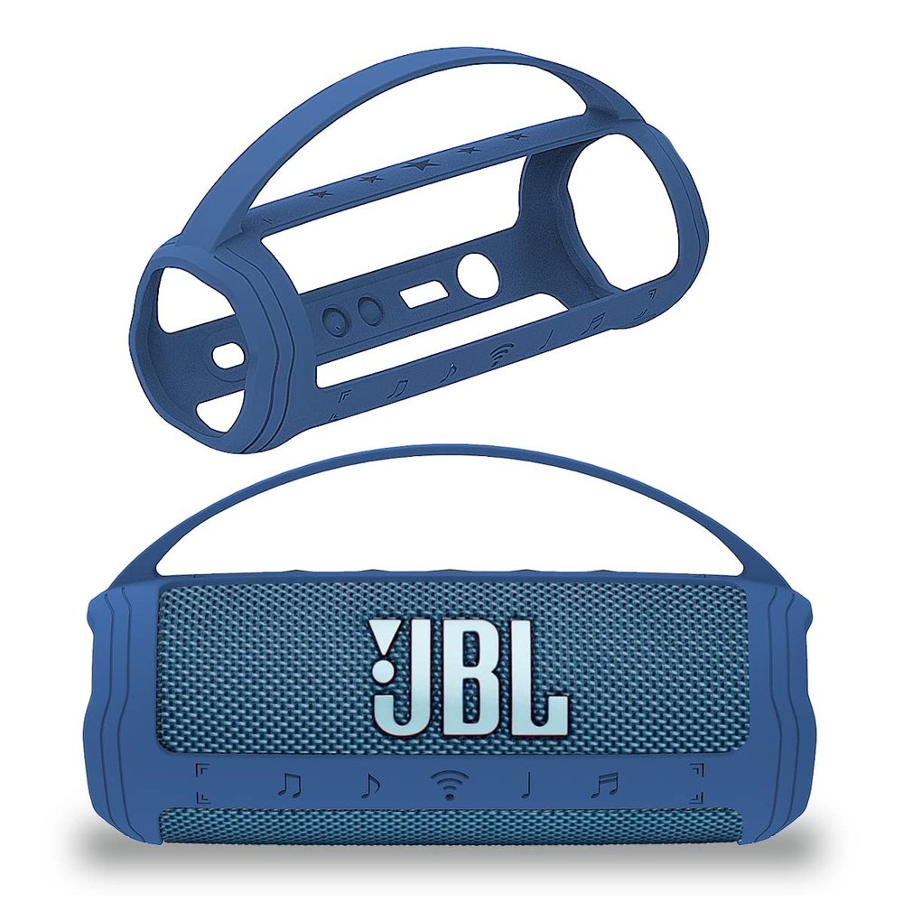 JCHPINE Silicone Cover Case for JBL Flip 6 Portable Bluetooth Speaker, Protective Carrying Holder for JBL Flip 6 Speaker Accessories (Blue Case)