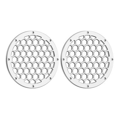 Advanblack XBS Black/Red/Chrome Contrast CNC Aluminium HEX 6.5'' Speaker Grills