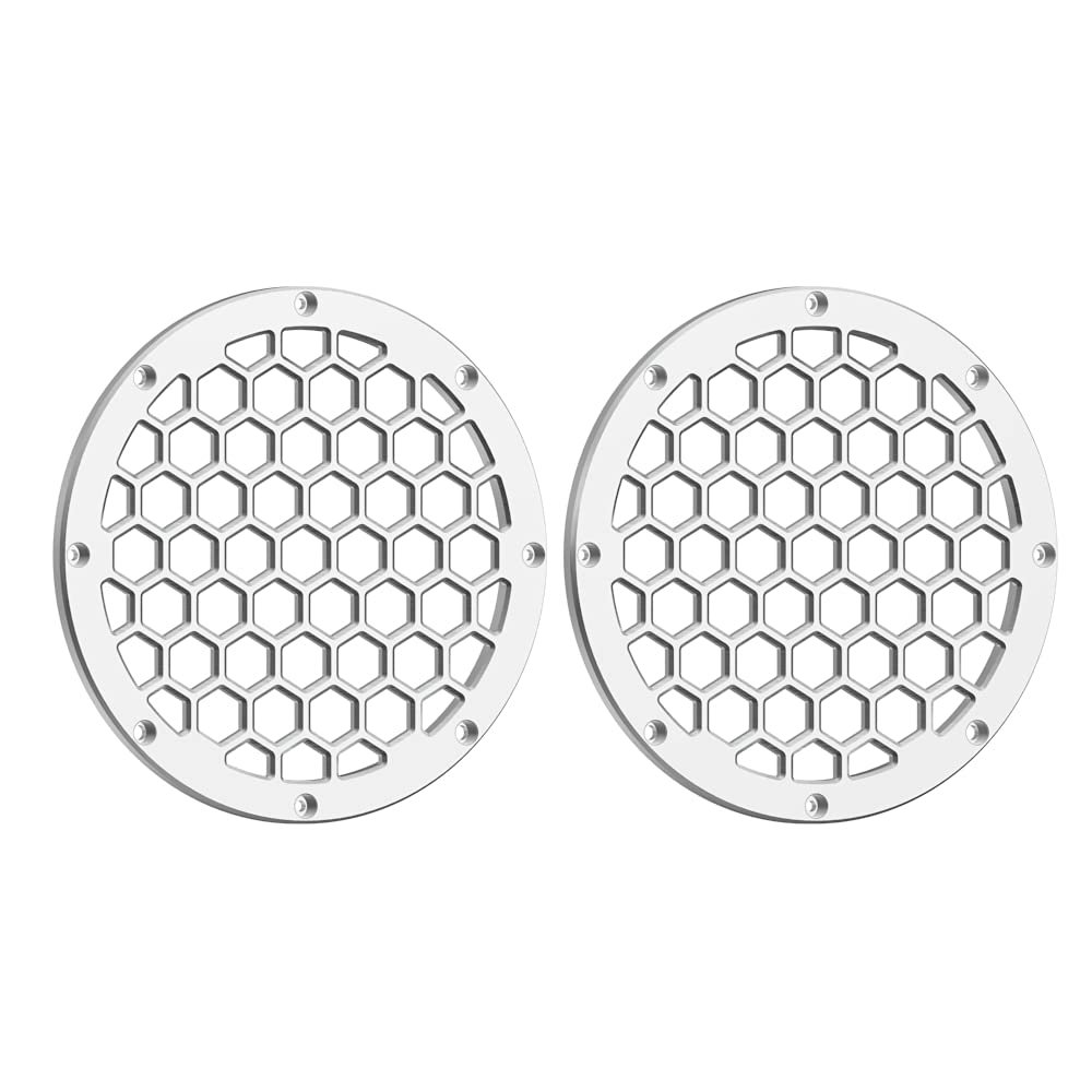 Advanblack XBS Black/Red/Chrome Contrast CNC Aluminium HEX 6.5'' Speaker Grills
