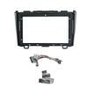 9'' Car Radio Stereo Dash Frame Fascia Bezel Panel w/Power Harness Cable Compatible for Honda CR-V 2007 08 09 10 11 Install Mount Kit view 1