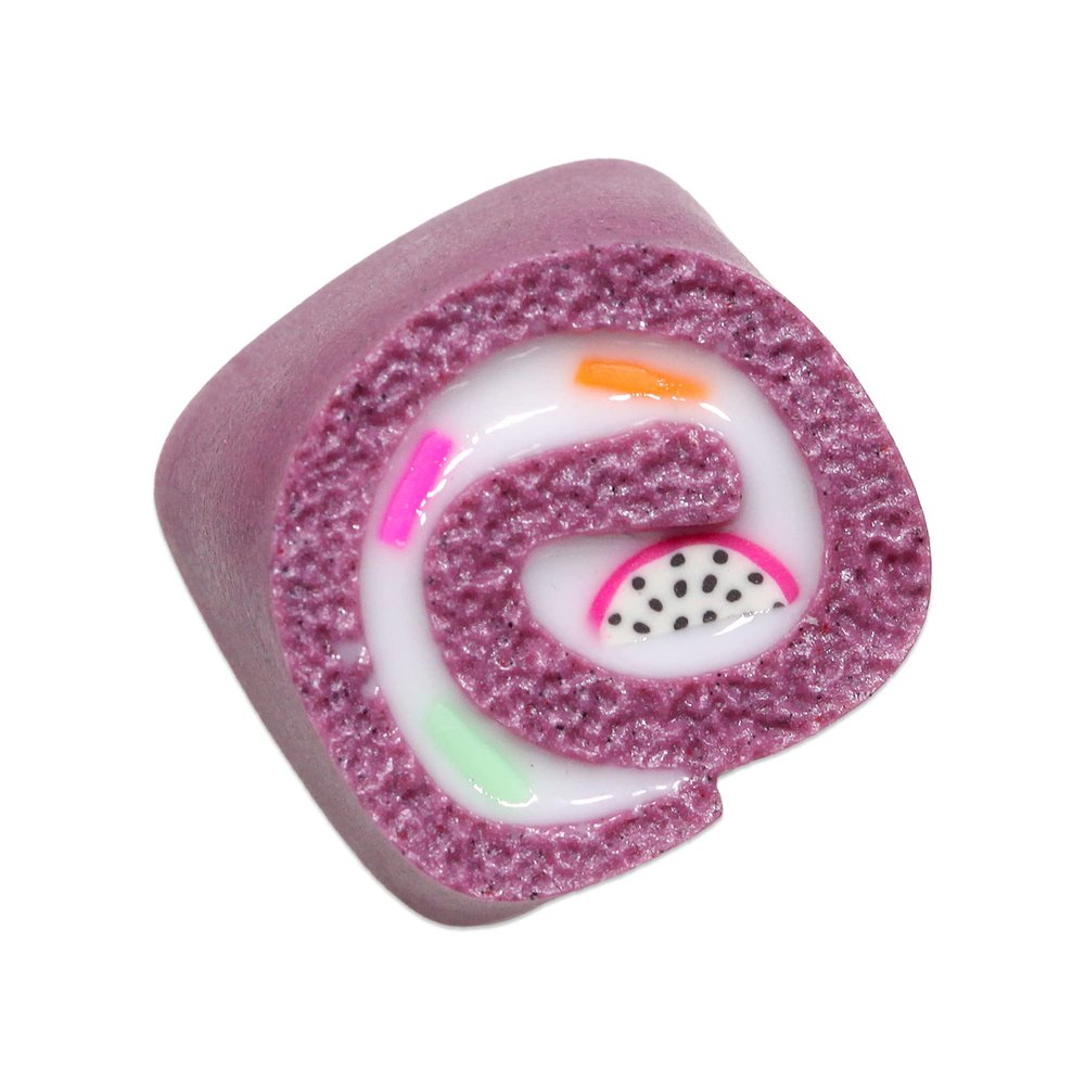 KPREPUBLIC Cool Kit Handcraft Swiss Roll Sponge Cake Resin Artisan keycaps for mx stem Mechanical Keyboards Black Green Red Yellow Cyan (SwissRoll Purple Keycap x1)