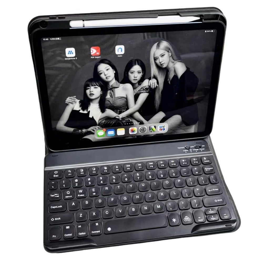 AnMengXinLing Keyboard Case for iPad 10.2" 9th 8th 7th Generation, Magnetically Detachable Wireless Keyboard with Pencil Holder for 10.2inch iPad 9/iPad8/iPad7/Air3/Pro10.5, Balck