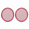 Advanblack XBS Black/Red/Chrome Contrast CNC Aluminium HEX 8'' Speaker Grills view 1