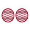 Advanblack XBS Black/Red/Chrome Contrast CNC Aluminium HEX 8'' Speaker Grills view 2