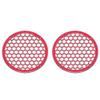 Advanblack XBS Black/Red/Chrome Contrast CNC Aluminium HEX 8'' Speaker Grills view 3