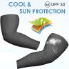 Chuarry 10 Pairs Plus Size Arm Sleeves for Men UV Sun Protection Cooling Ice Silk Oversized Cover Tattoo Sleeves Arm Wraps for Flabby Arms view 4