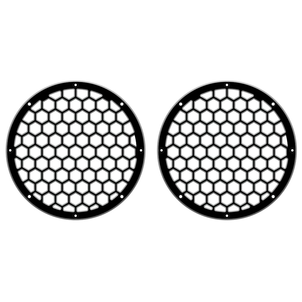Advanblack XBS Black/Red/Chrome Contrast CNC Aluminium HEX 8'' Speaker Grills