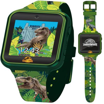 Jurassic World Kids Smart Watch - 10 Watch Faces, 3 Wallpapers, Interactive Games, Alarm, Camera, Voice Recorder, Calculator, Pedometer, Fits 5.5"-8.0" Wrists