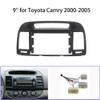 9'' Car Radio Stereo Fascia Frame Panel Trim w/Power Harness(16pin) for Toyota Camry 2000 01 02 03 04 05 06 (Black) view 2