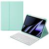AnMengXinLing Keyboard Case for iPad Pro 11 2022/2021/2020, Case for iPad Pro 11 4th/3rd/2nd Generation with Keyboard and Pencil Holder Magnetically Detachable Wireless Keyboard, Mint Green view 1