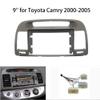9'' Car Radio Stereo Fascia Frame Panel Trim w/Power Harness(16pin) for Toyota Camry 2000 01 02 03 04 05 06 (Grey) view 2