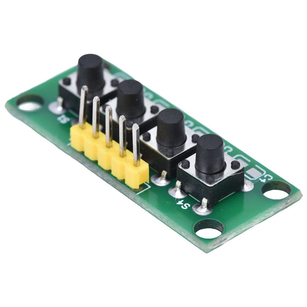 Push Button Switch Board 4 Key Keyboard Module with Pin Header for DIY Electronics Projects