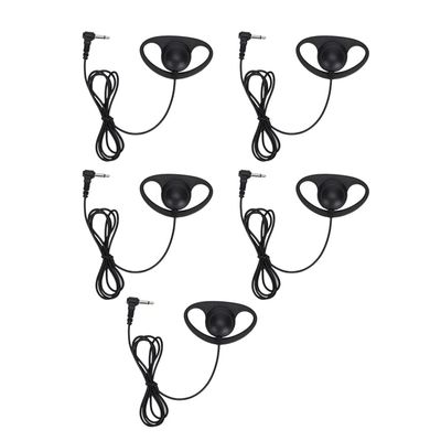 D Shape Walkie Talkie Earpiece, 5PCS 3.5mm Jack D-Shape Earpiece Headset D Shape Clip Ear PTT Headset Earpiece for Two Way Radios Walkie Talkie