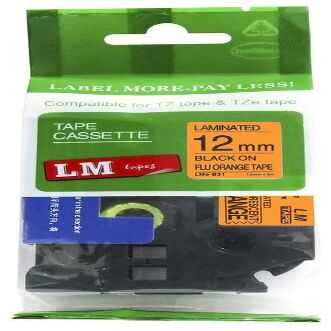 LM Tapes - Premium 1/2" (12mm) Black on Bright Orange Compatible TZe P-Touch Tape for use with Brother PT-1600, PT1600, PT-1650, PT1650 Label Maker Includes Tape Size/Color Guide.