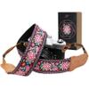 Padwa Lifestyle Pink Vintage Embroidered Camera Strap - 2" Wide Cowhide Head Camera Straps,Cotton Woven Adjustable Shoulder & Neck Strap for All DSLR Cameras,Great Gift for Men&Women Photographers view 1