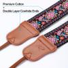 Padwa Lifestyle Pink Vintage Embroidered Camera Strap - 2" Wide Cowhide Head Camera Straps,Cotton Woven Adjustable Shoulder & Neck Strap for All DSLR Cameras,Great Gift for Men&Women Photographers view 2