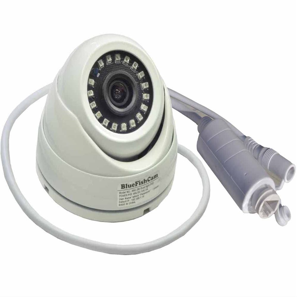 BlueFishCam Wired PoE IP Camera 4MP Waterproof IP66 4.0MP Metal Dome IP Camera Surveillance System (6mm)